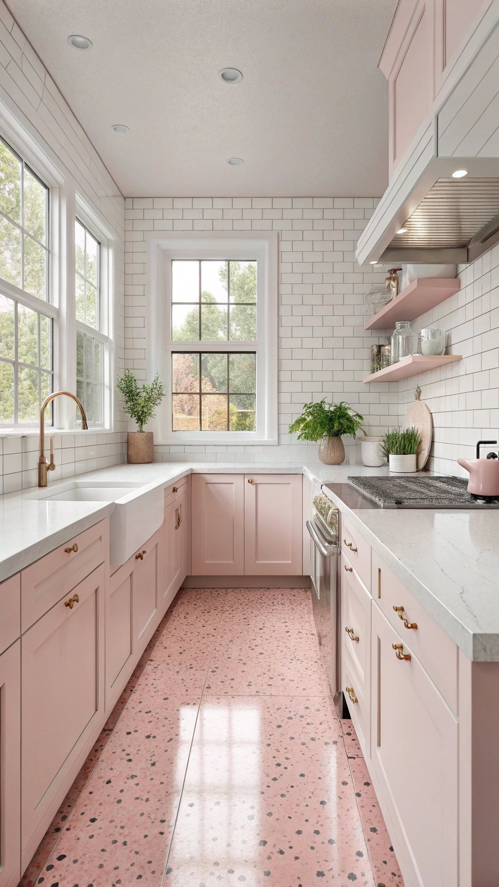 blush terrazzo floor elegance