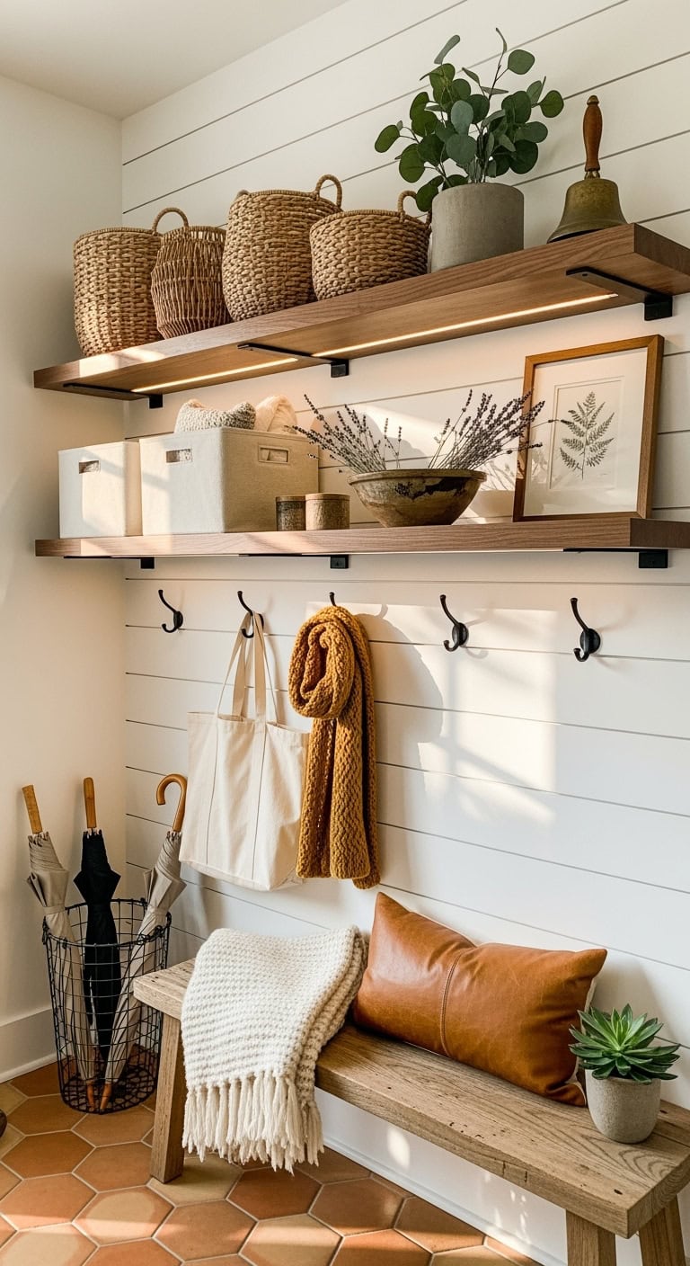 modern farmhouse floating shelves