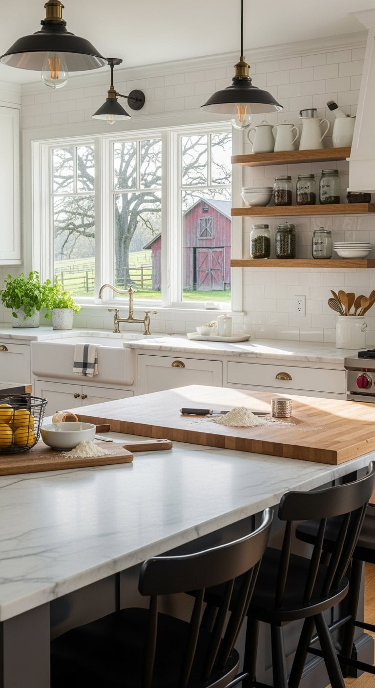warm rustic farmhouse inspired kitchen design