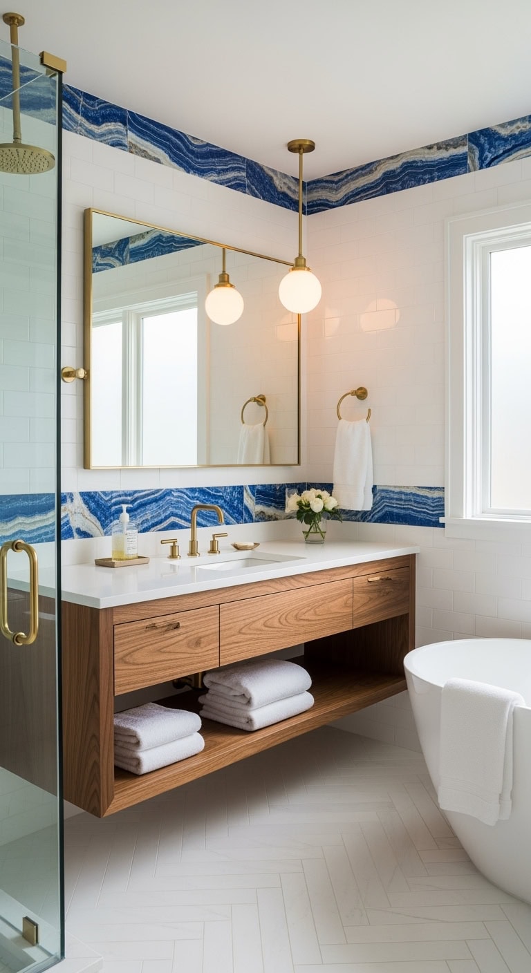 mosaic accent creates visual interest