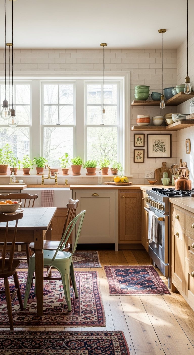 eclectic cream kitchen design