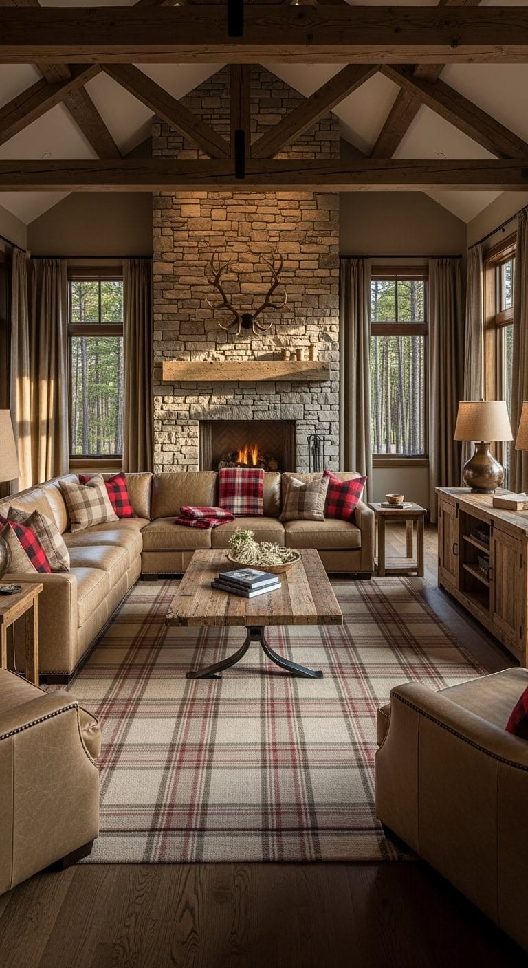 rustic buffalo plaid lodge