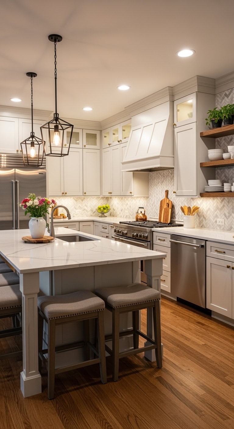 blended off white cabinet style