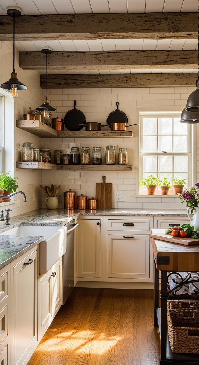 rustic cream kitchen design