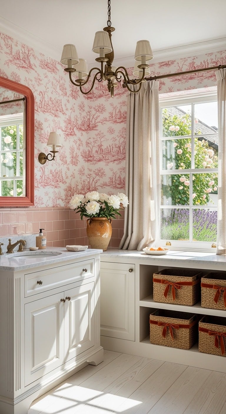 romantic rose french toile