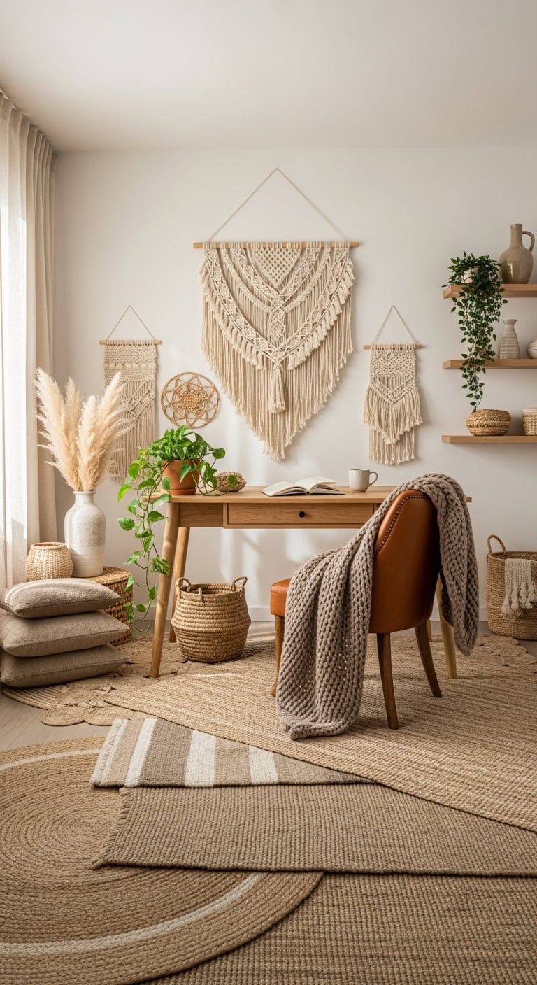 cozy layered textural neutral