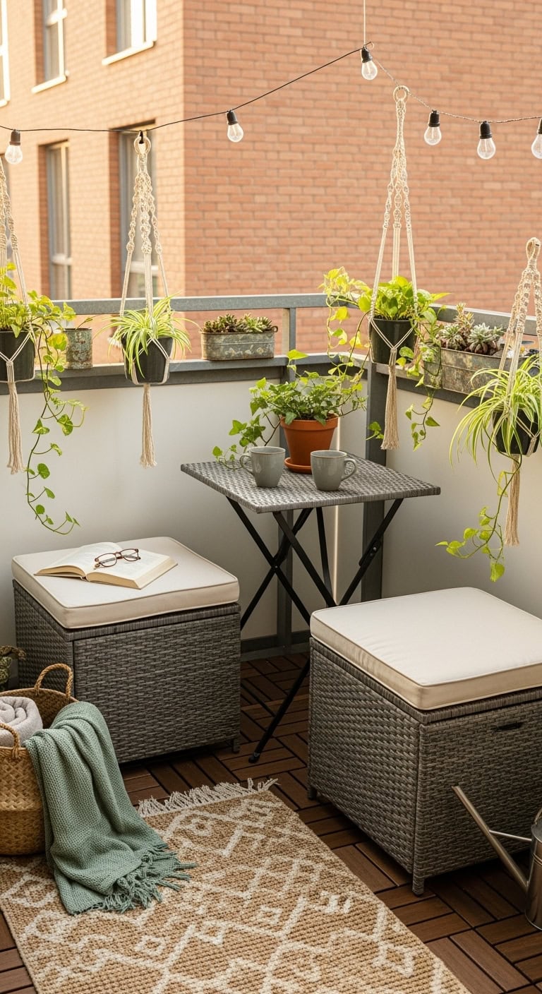 versatile storage packed outdoor ottomans