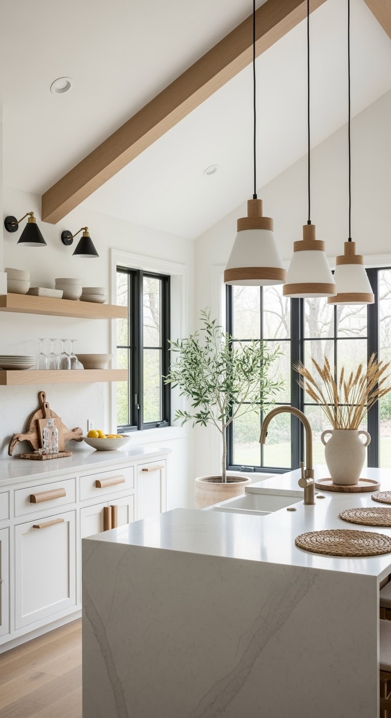 warm modern oak hardware accents