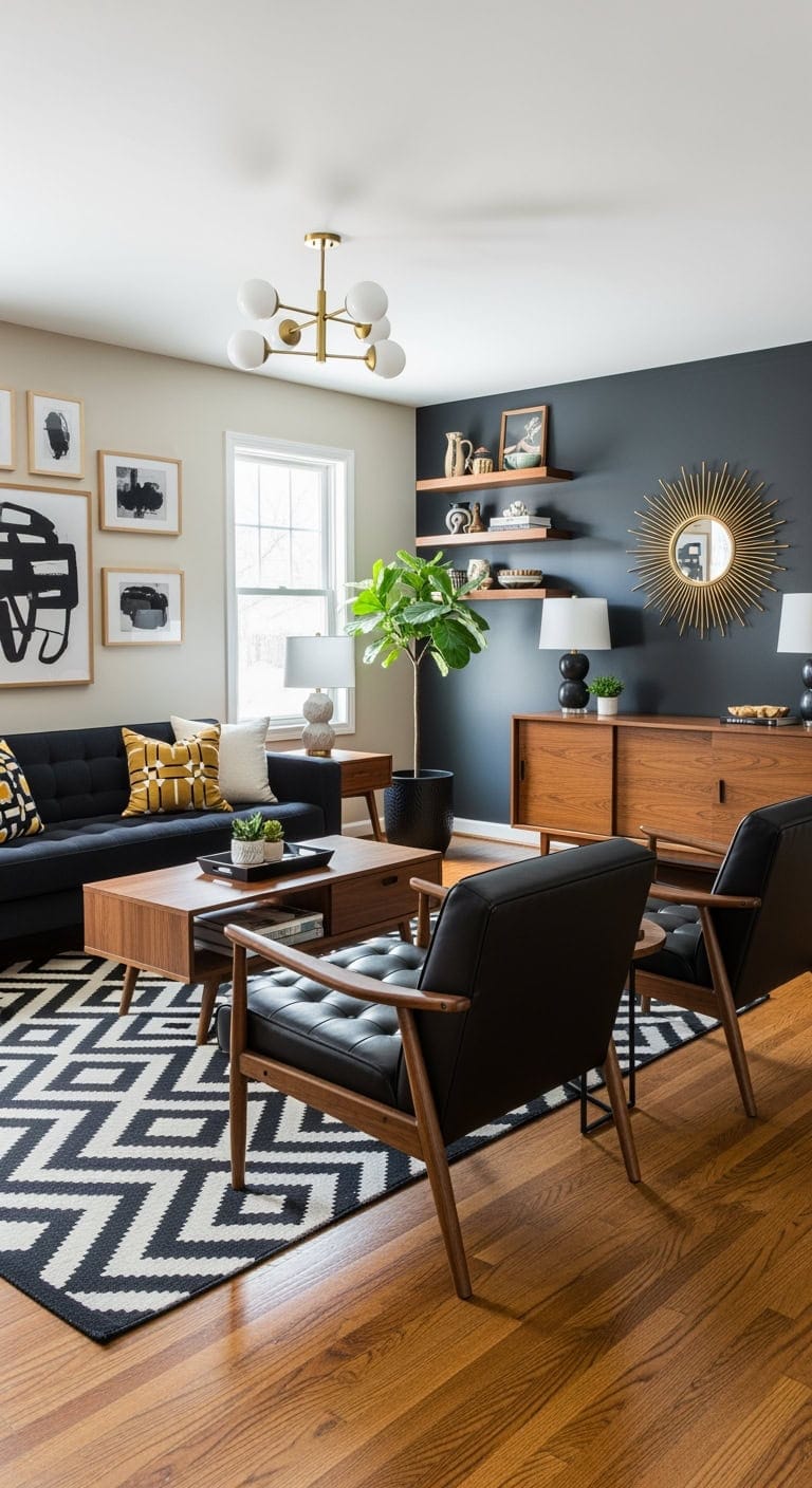 mid century modern black walnut