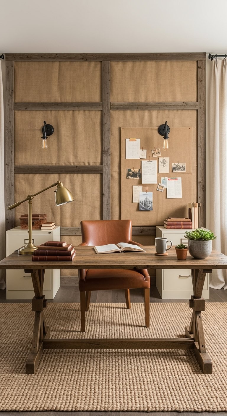 cozy rustic professional office ambience