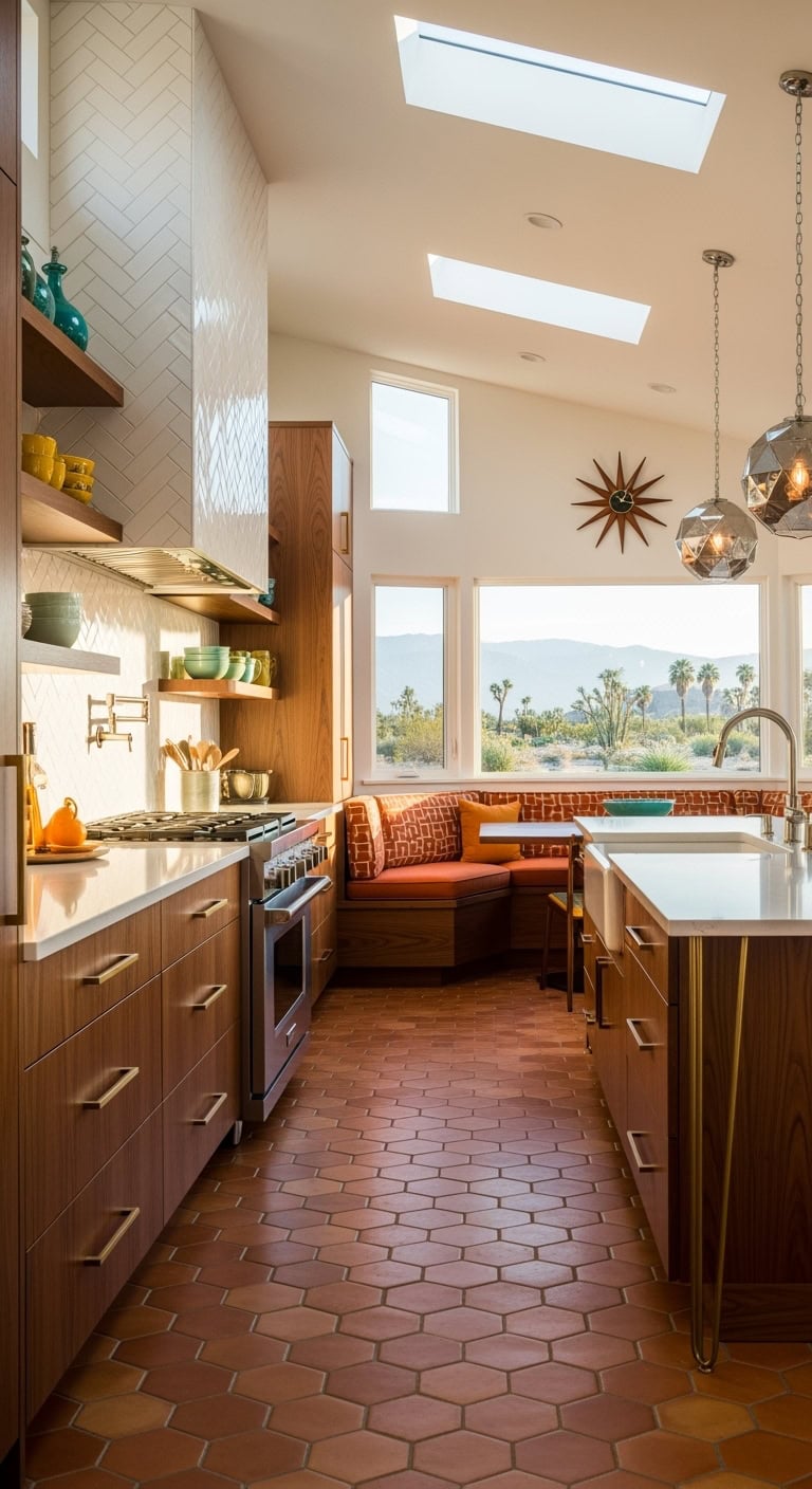 retro desert kitchen midcentury terracotta vibes