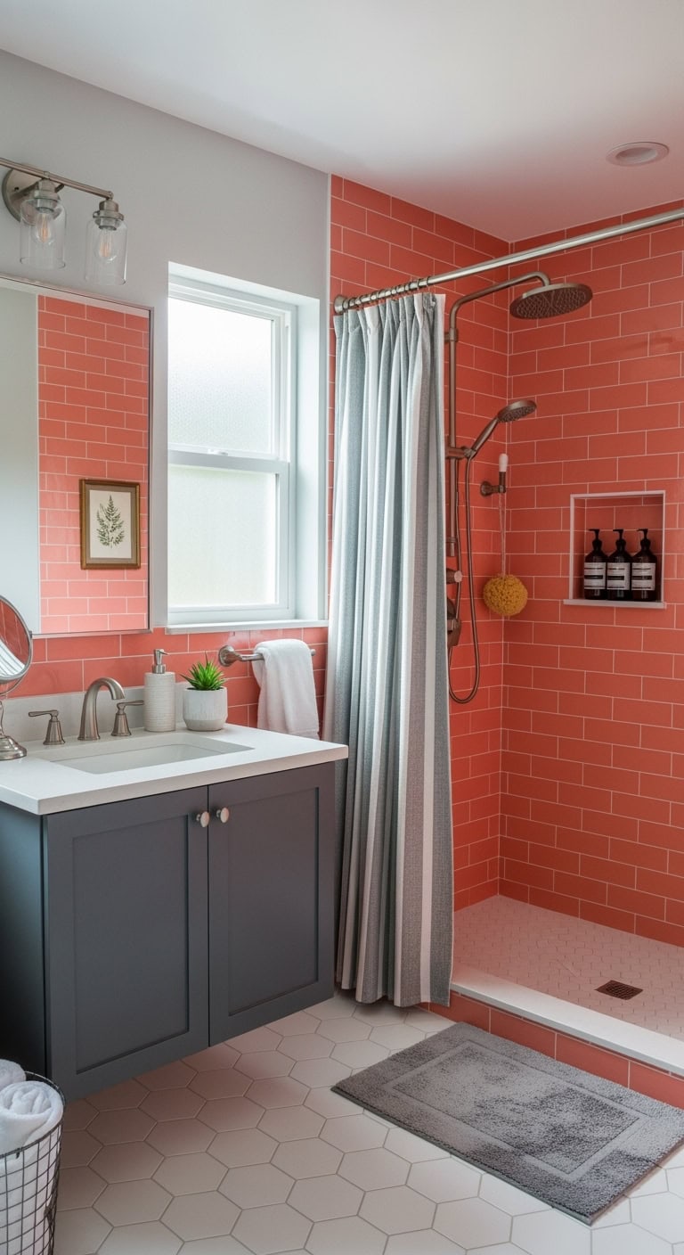 taming vibrant tiles with subtle neutrals