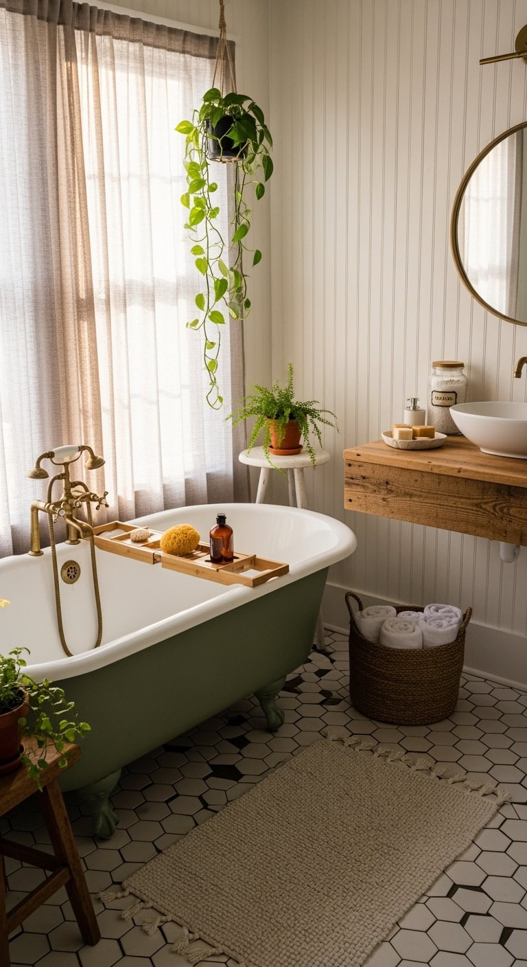 enchanting vintage green clawfoot tub