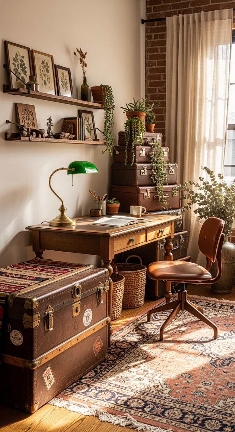 weathered antique trunk storage ideas