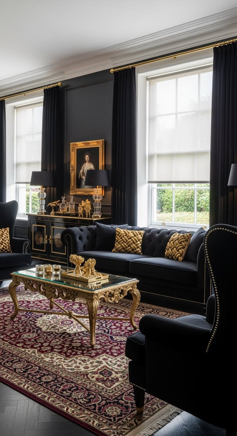 black velvet tufted elegance