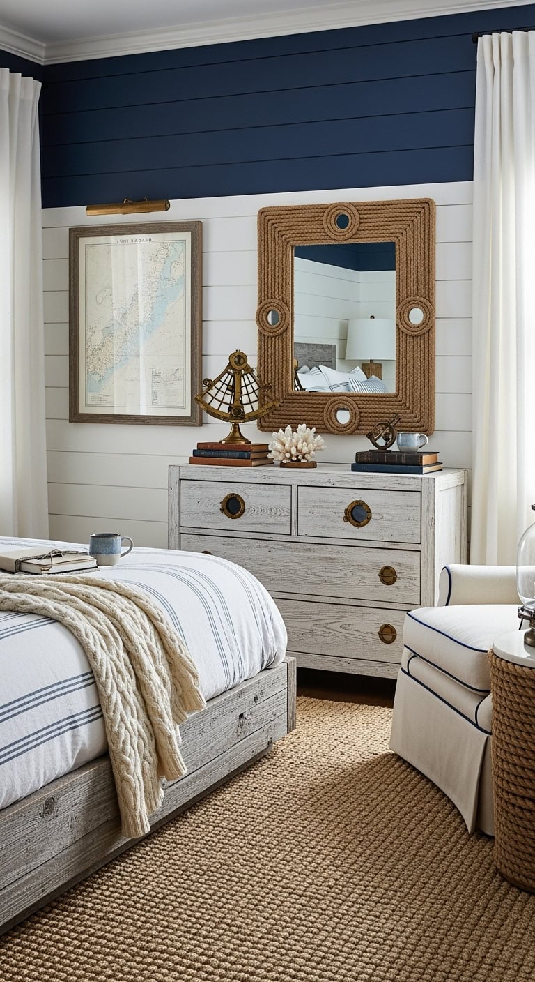 sophisticated nautical coastal bedroom decor