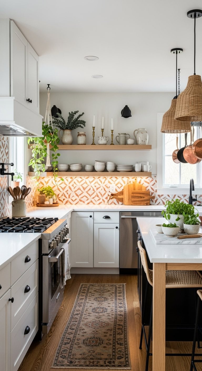 bohemian kitchen with accents