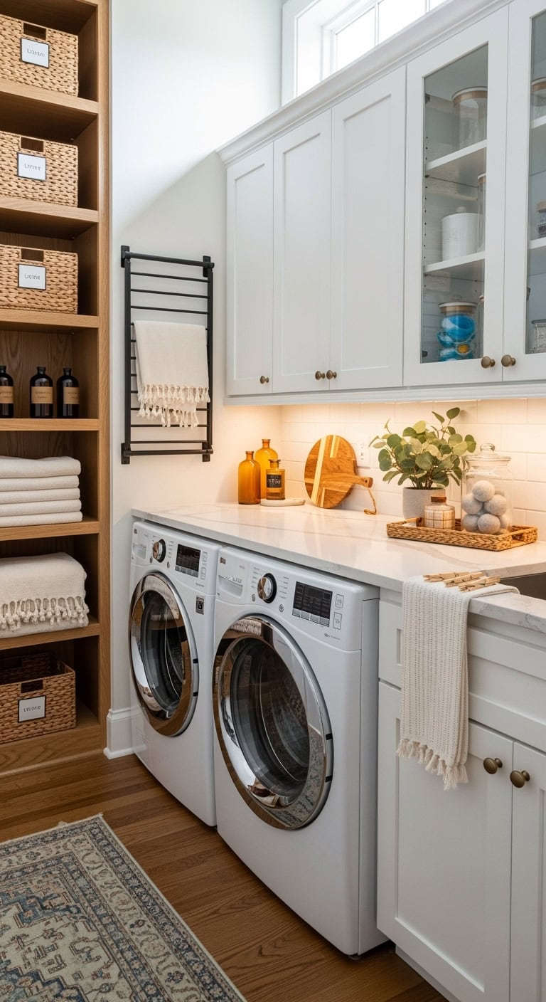convenient overhead laundry storage solutions