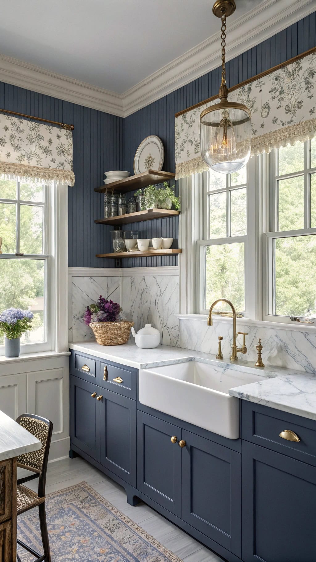 victorian deep blue elegance