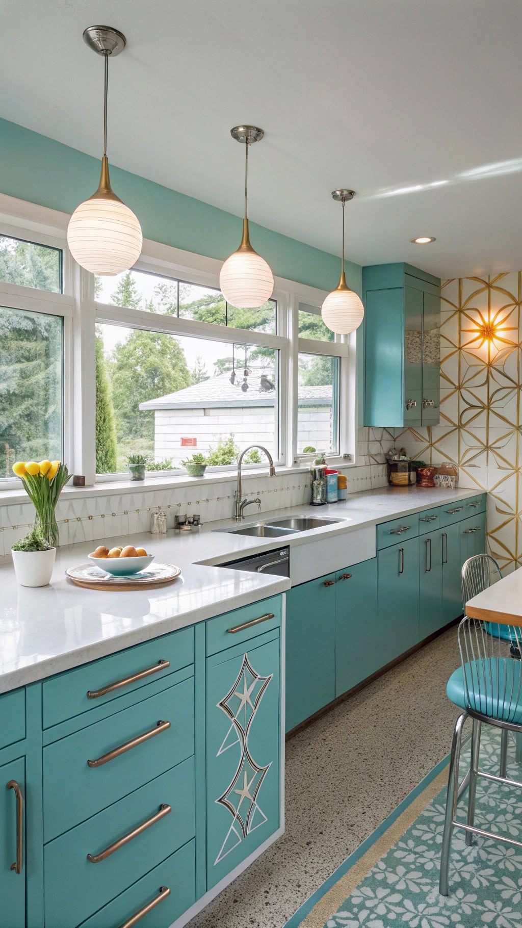 mid century modern kitchen design