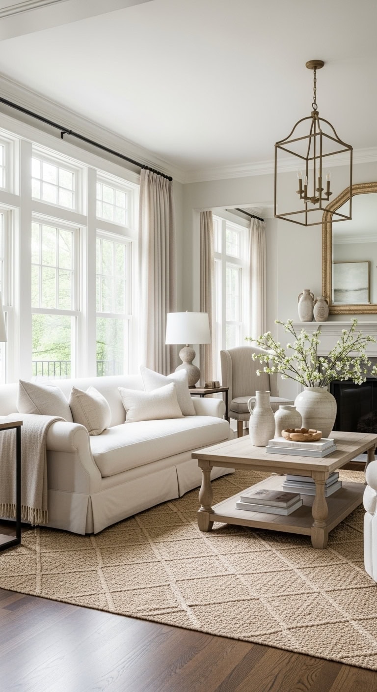 beige linen traditional living