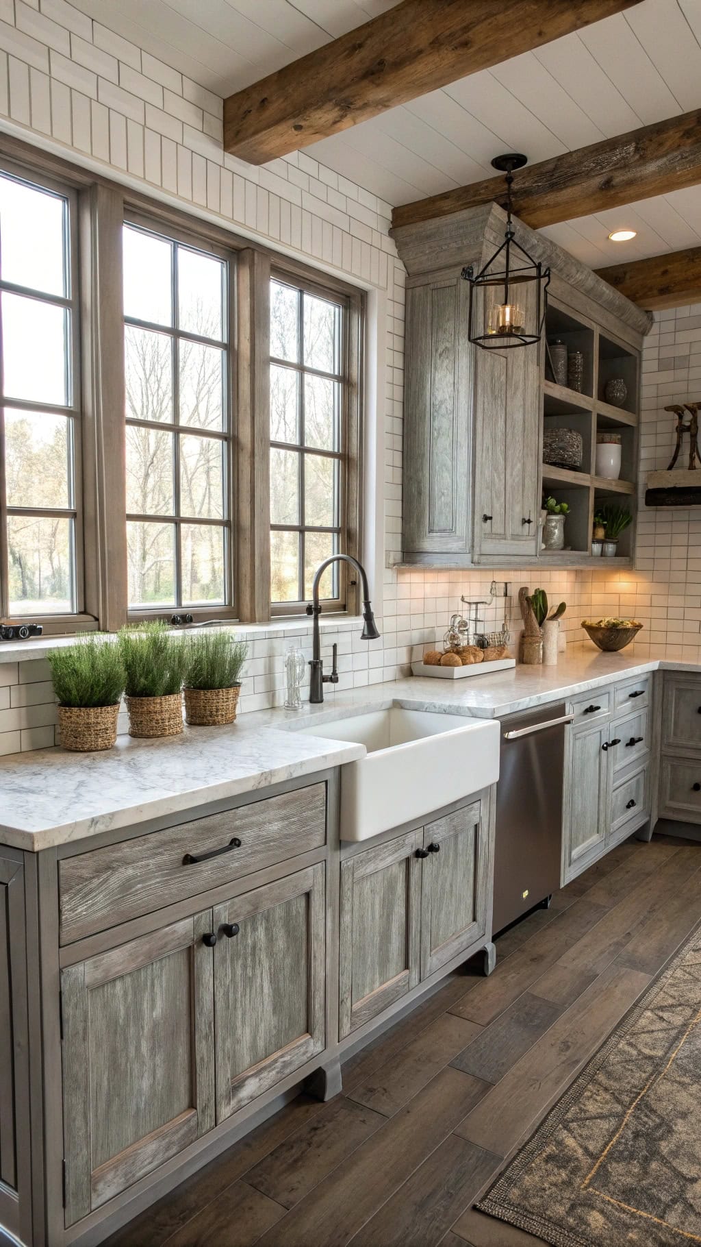 weathered gray distressed finishes