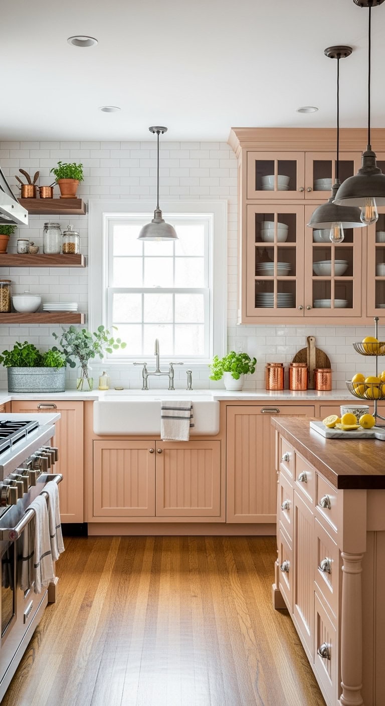 farmhouse peach kitchen design
