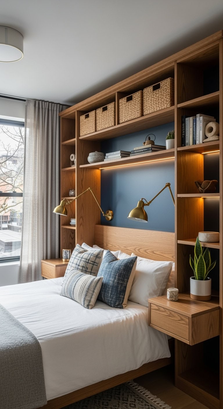 built in lighting and storage