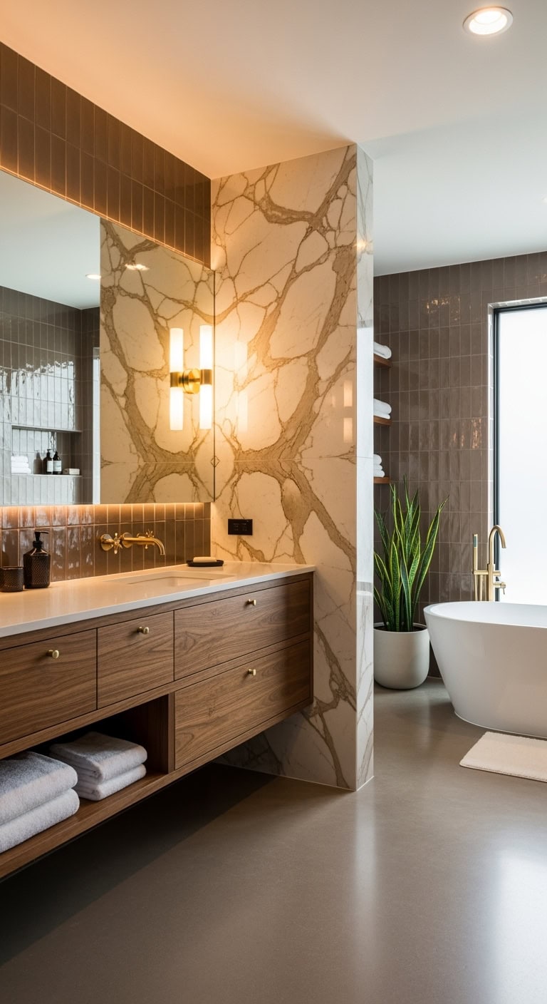 beige marble accent wall luxury