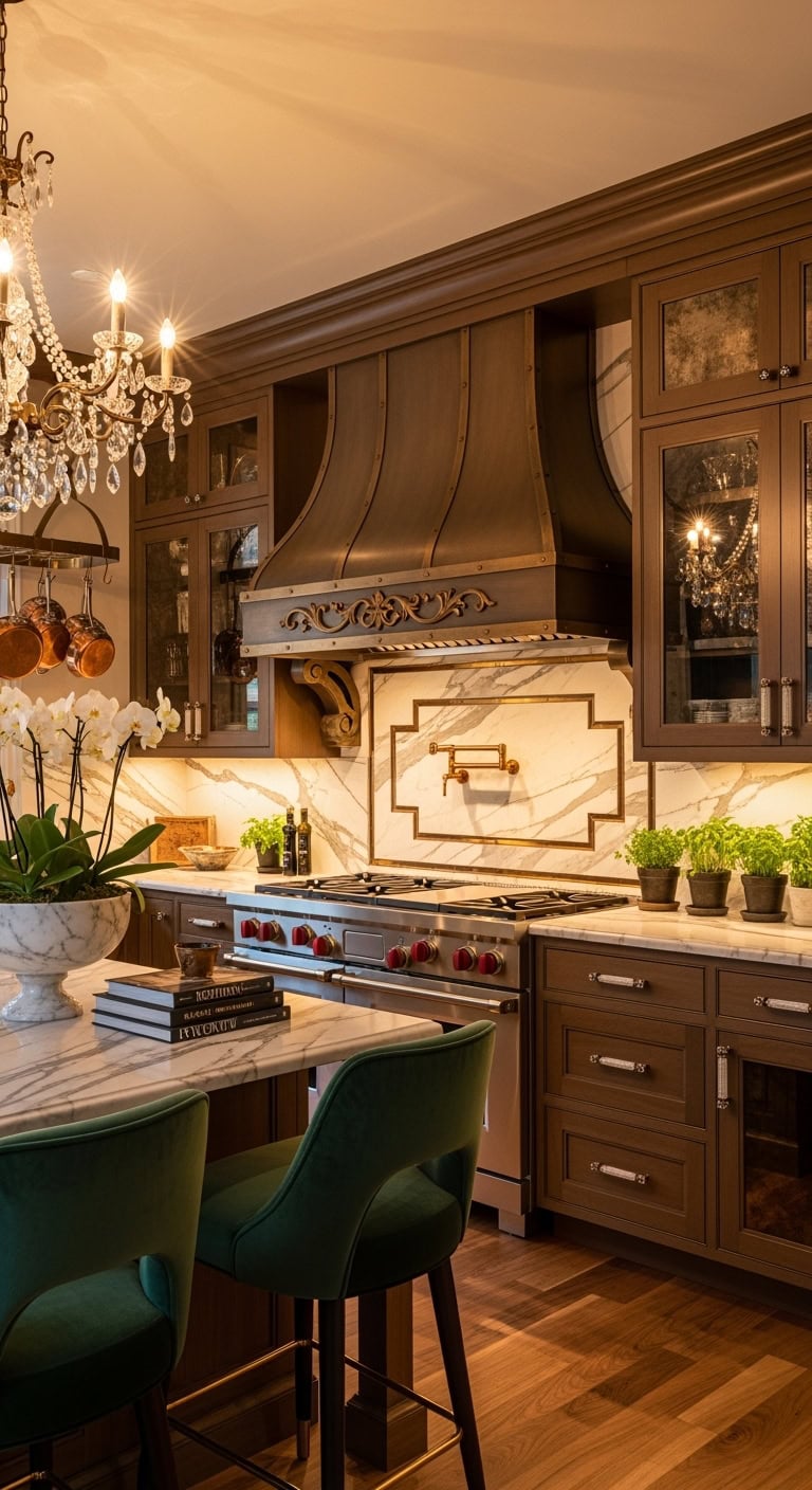 glamorous bronze kitchen elegance
