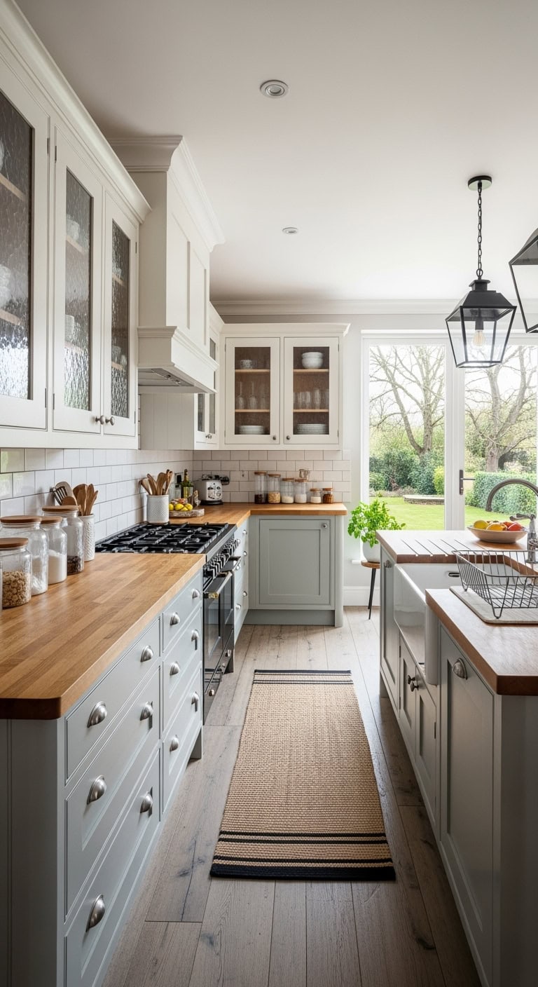 seeded glass shaker cabinets