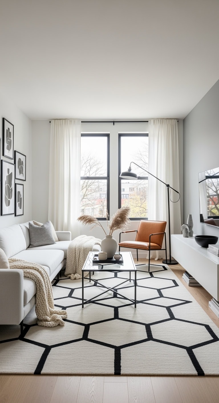 sleek scandinavian black geometric centerpiece