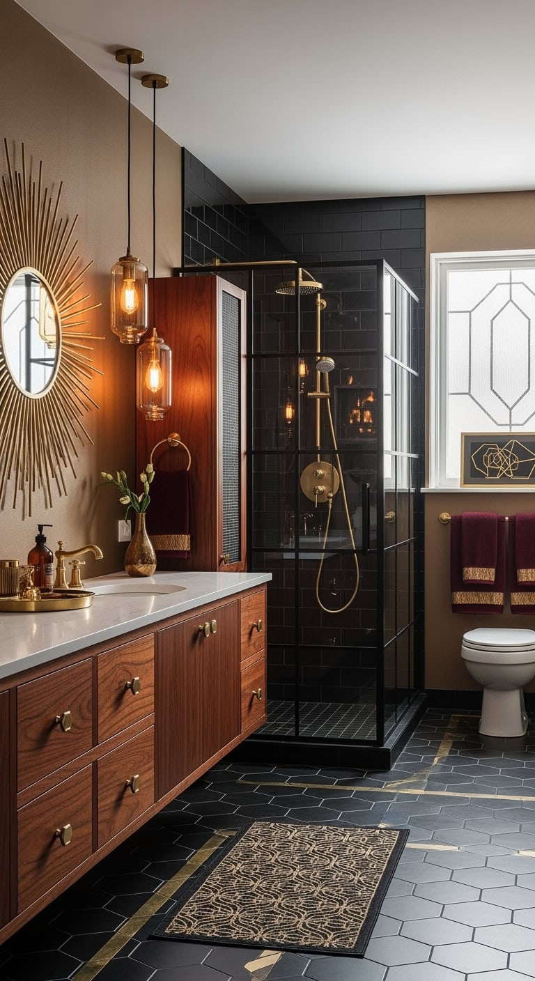 mahogany gold art deco