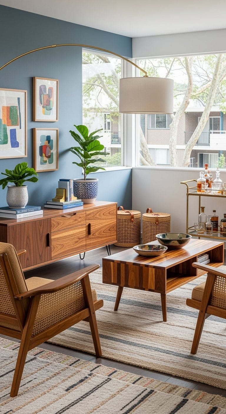 walnut teak brass fusion