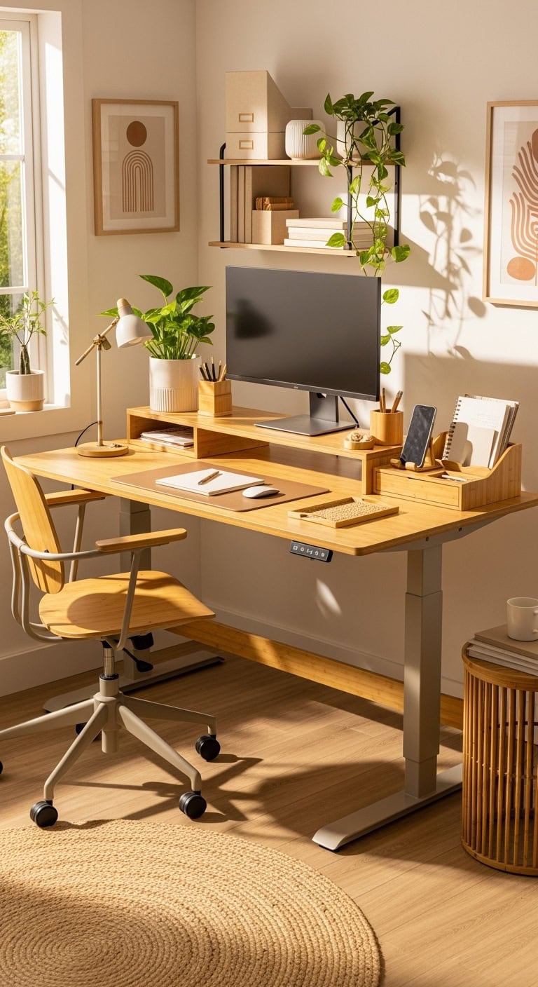 eco friendly zen workspace organization setup