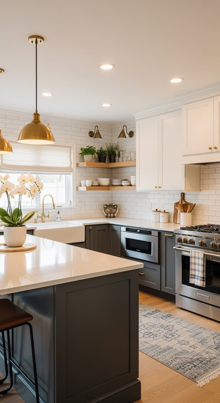 chic white countertop kitchen
