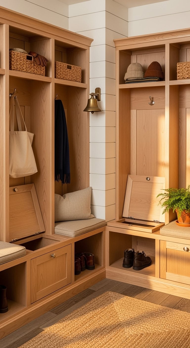 cozy functional warm shaker style storage