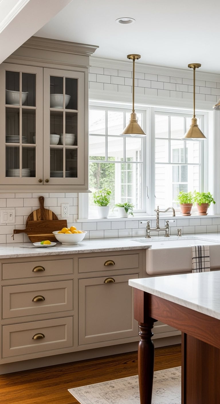 chic traditional sand cabinets