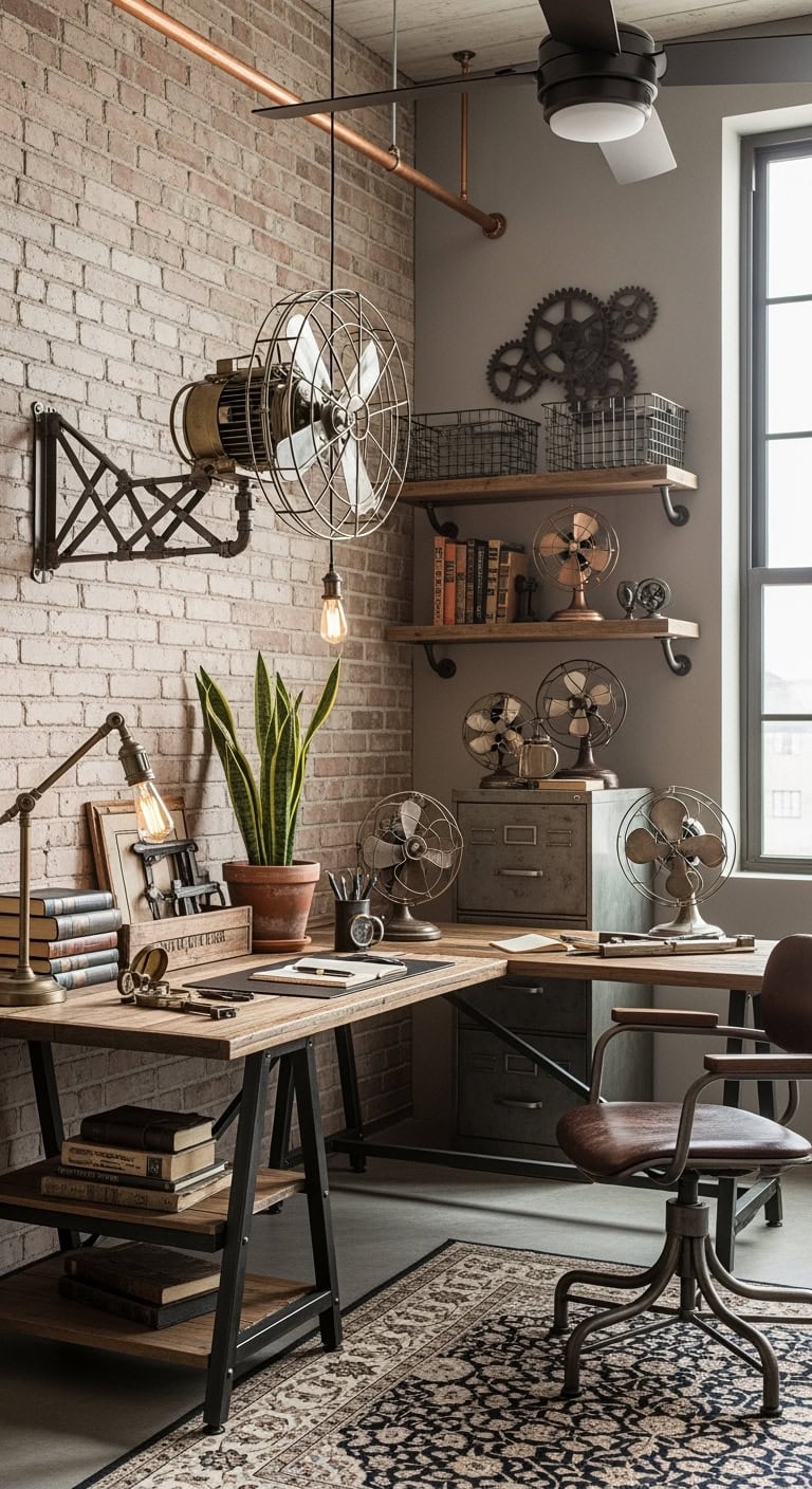 vintage industrial workspace cooling solution