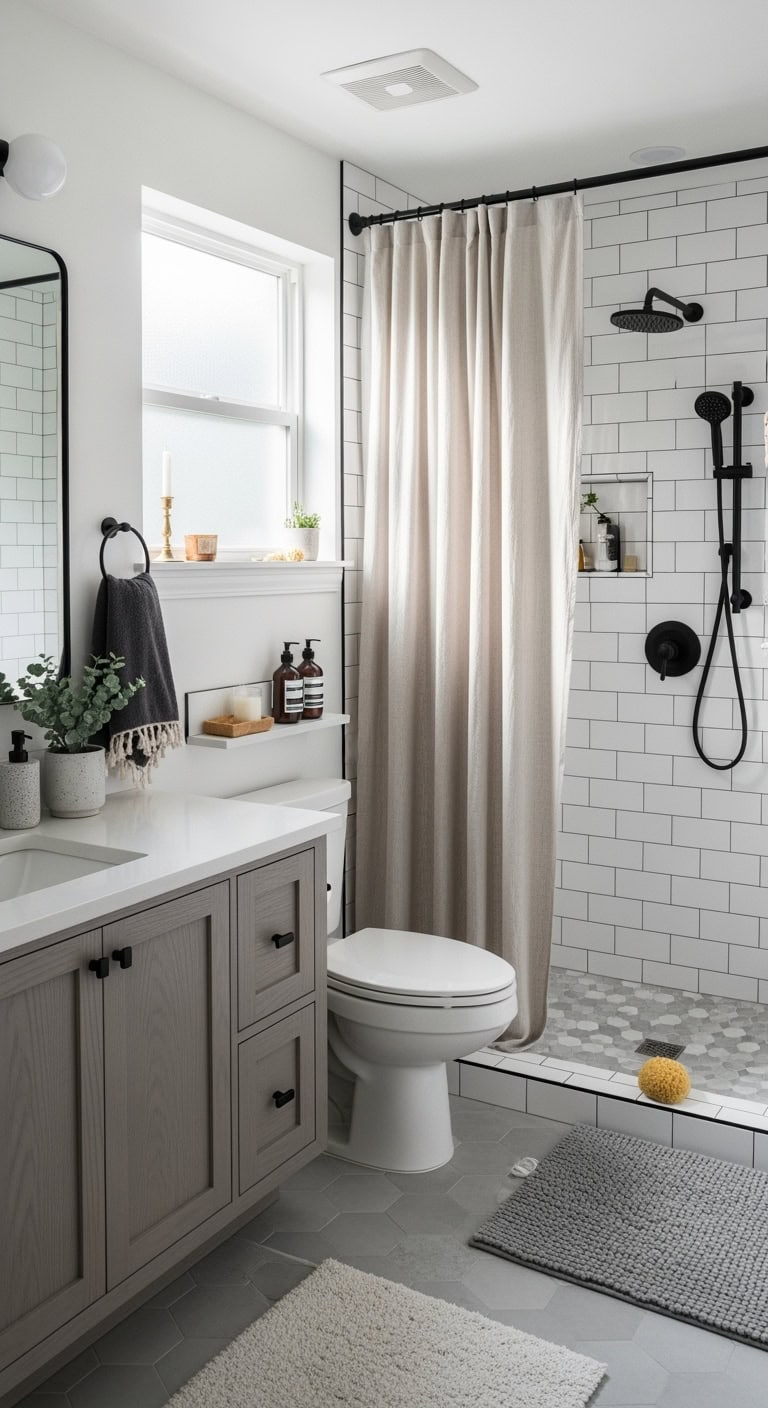 charcoal grout lines transform basic tiles