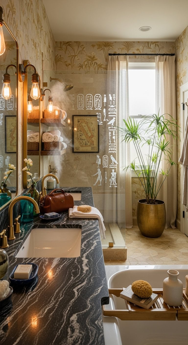 opulent ancient egyptian inspired bathroom design