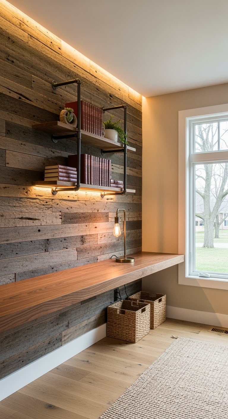 reclaimed horizontal barnwood office