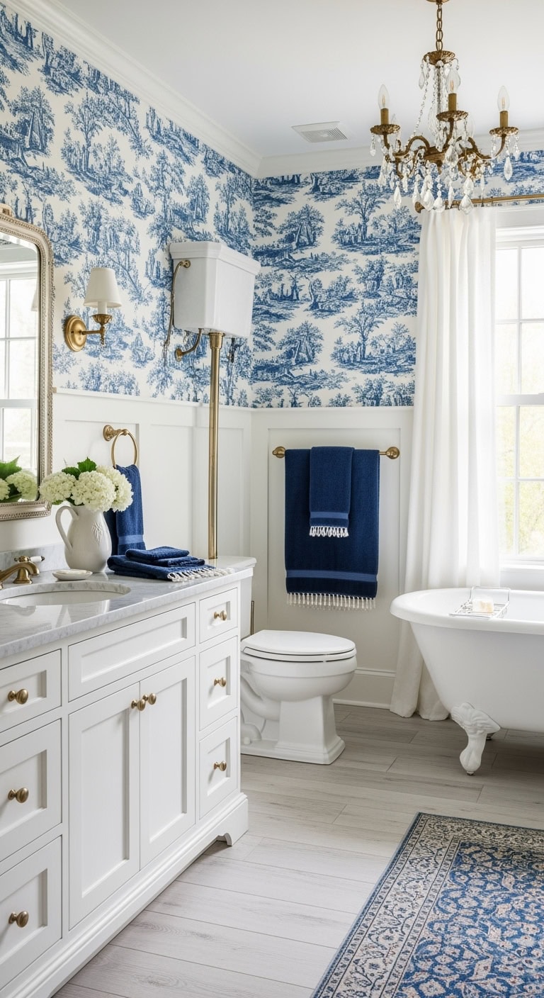 elegant french countryside wallpaper accents