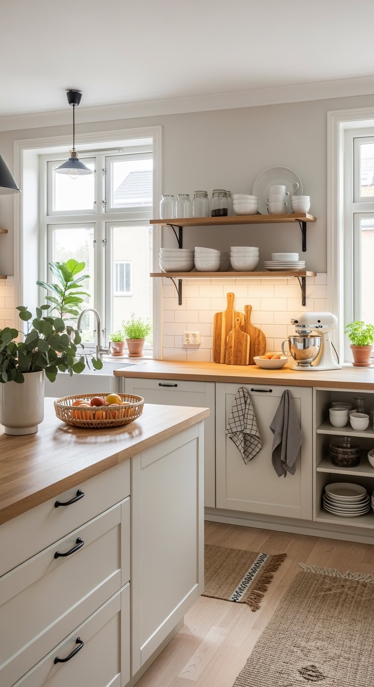 cozy scandinavian cream kitchen