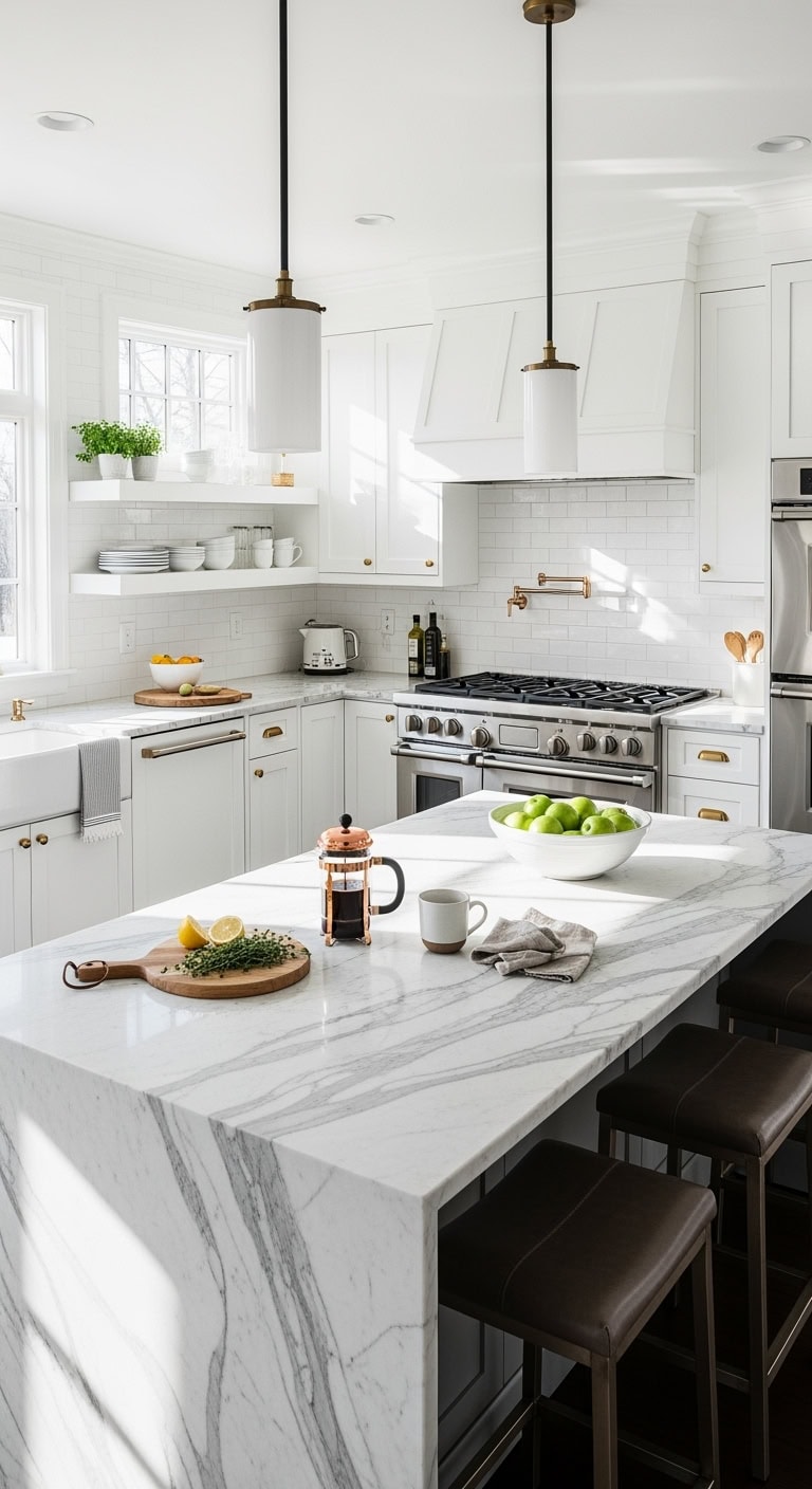 dramatic sculptural luxurious kitchen focal point