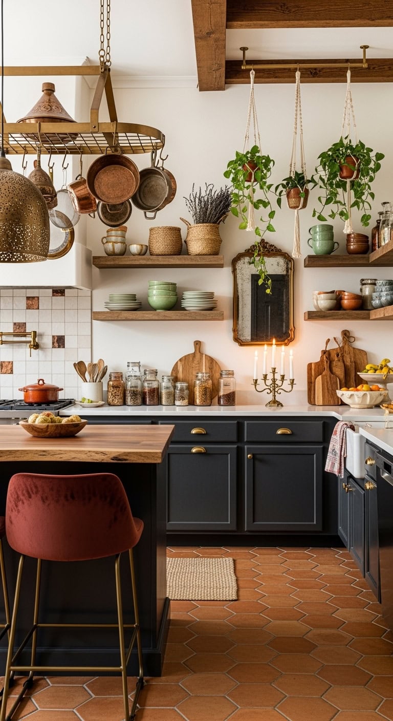 bohemian bronze kitchen decor