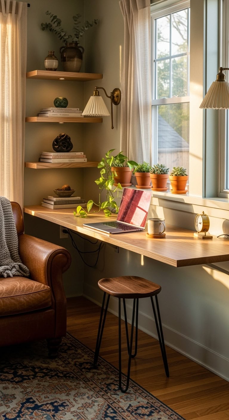 streamlined floating shelf workspace solution