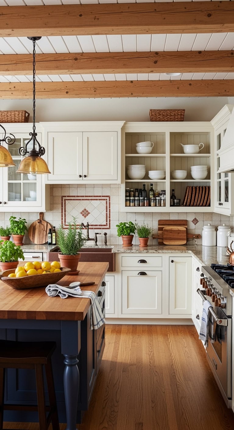 mediterranean off white kitchen elegance