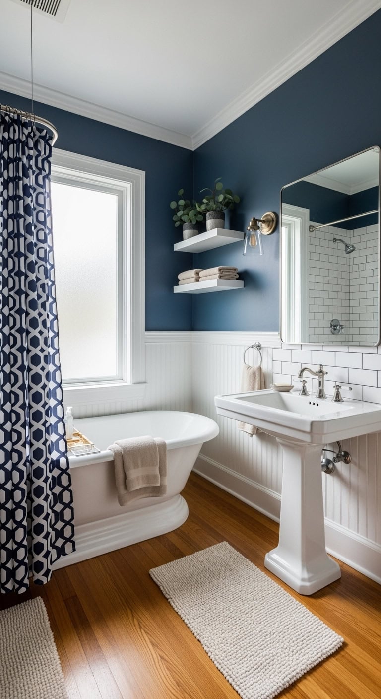 hiding bathroom messes with blue