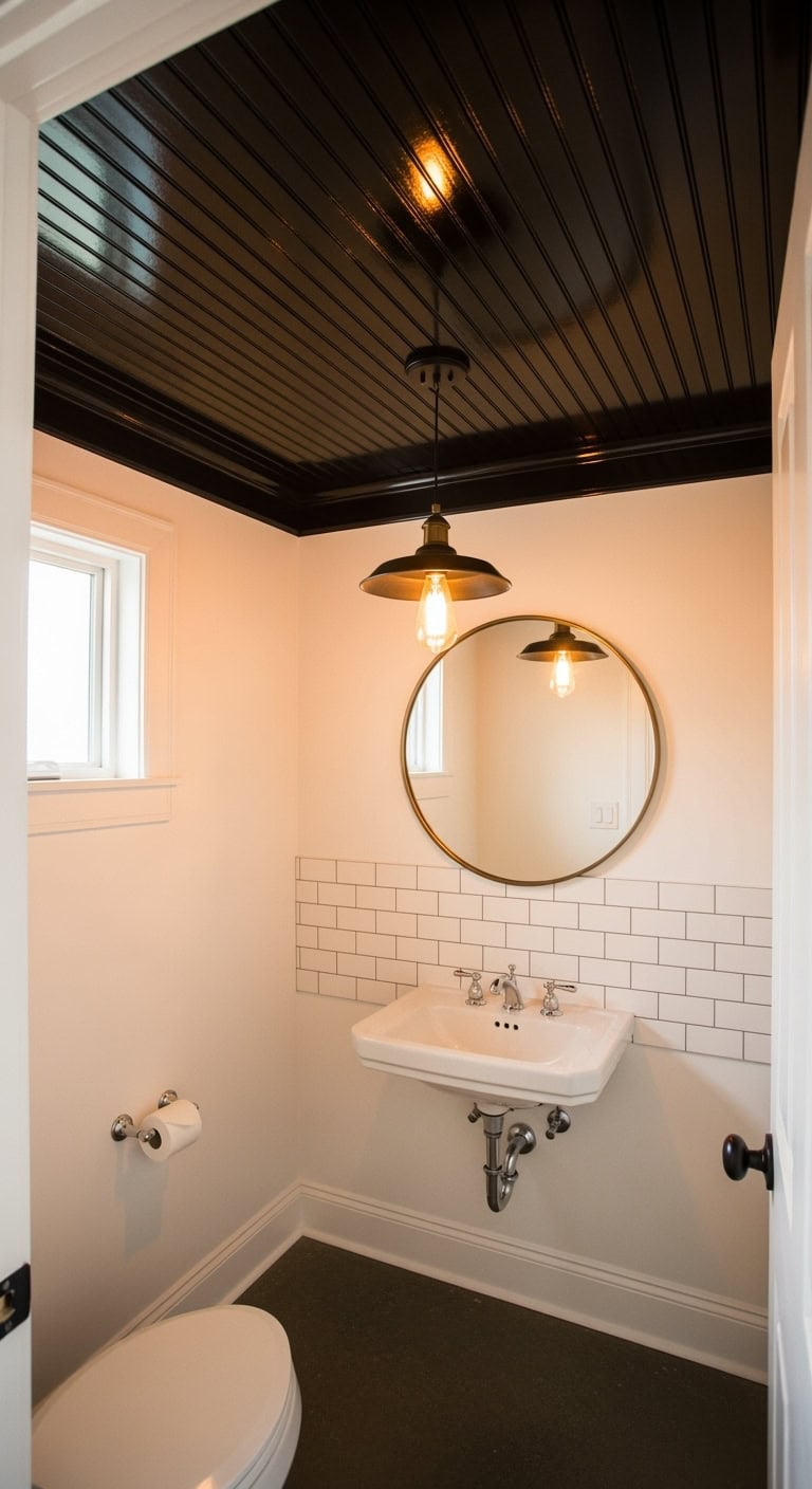 dramatic black ceiling architectural jewelry